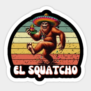 El Squatcho Sasquatch Funny Bigfoot Sombrero Cinco de Mayo Sticker